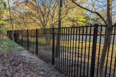 Black aluminum Pool code fence