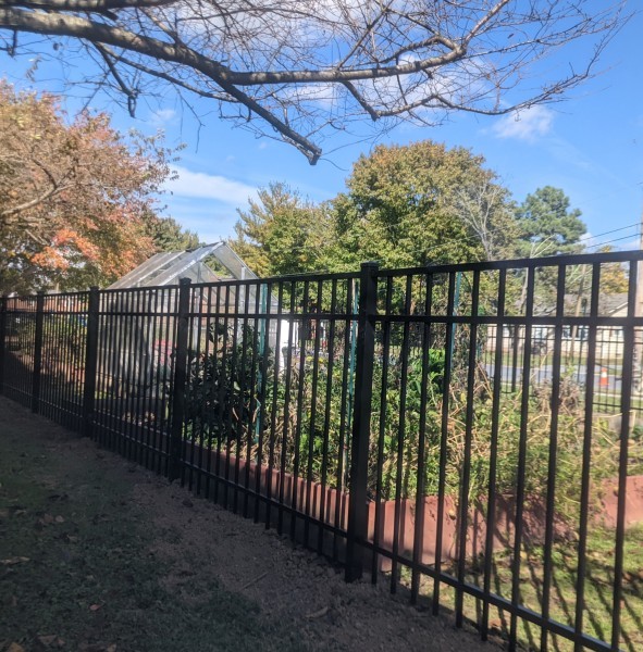 Black aluminum fence