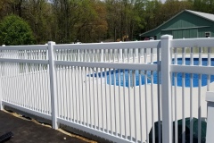 white vinyl pool fence